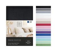 VelvetHome Premium Lenzuolo con Angoli Una Piazza e Mezza 120x200 cm Lenzuola 1 Piazza e Mezza in 100% cotone con elastico di prima qualità Lenzuolo sotto con Angoli 120 x 200 Nero