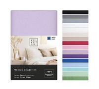 VelvetHome Premium Lenzuolo con Angoli Una Piazza e Mezza 120x200 cm Lenzuola 1 Piazza e Mezza in 100% cotone con elastico di prima qualità Lenzuolo sotto con Angoli 120 x 200 Lilla