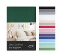 VelvetHome Premium Lenzuolo con Angoli Una Piazza e Mezza 120x200 cm Lenzuola 1 Piazza e Mezza in 100% cotone con elastico di prima qualità Lenzuolo sotto con Angoli 120 x 200 Verde Scuro