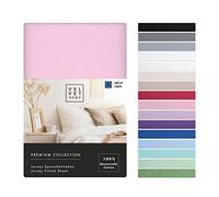 VelvetHome Premium Lenzuolo con Angoli Una Piazza e Mezza 120x200 cm Lenzuola 1 Piazza e Mezza in 100% cotone con elastico di prima qualità Lenzuolo sotto con Angoli 120 x 200 Rosa Chiaro