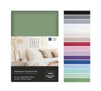 VelvetHome Premium Lenzuolo con Angoli Una Piazza e Mezza 140x200 cm Lenzuola 1 Piazza e Mezza Francese in 100% cotone con elastico di prima qualità Lenzuolo sotto con Angoli 140 x 200 Verde