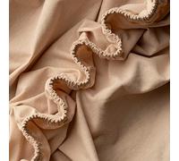 VelvetHome Premium Lenzuolo con Angoli Una Piazza e Mezza 140x200 cm Lenzuola 1 Piazza e Mezza Francese in 100% cotone con elastico di prima qualità Lenzuolo sotto con Angoli 140 x 200 Beige