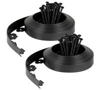 Velway Bordo Giardino Flessibile Lunghezza 20m, Altezza 5cm, con 60 Picchetti - Bordatura da Giardino in Plastica per Prato, Aiuole e Sentieri, Nero