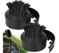 Velway Bordo Giardino Flessibile, Nero, 20m, Altezza 10cm | 60 Picchetti, Bordura per Aiuola in Plastica Resistente, Ideale per Prato, Sentieri e Bordatura da Giardino