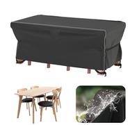 Velway Copertura per mobili da giardino, impermeabile, 170 x 95 x 74 cm, antivento, con strisce riflettenti 600D, copertura antipolvere per tavolo da giardino, gruppo di sedili, colore nero