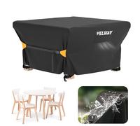 Velway Copertura Tavolo Esterno da Giardino Impermeabile 125x125x74cm Nero