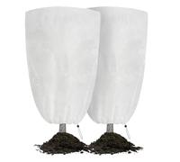 Velway Copertura Protettiva antigelo in Pile per Piante, 2 Pezzi, 80 x 100 cm, 80 g/m², da Giardino, antigelo, con Cerniera, Coulisse, per Proteggere Le Piante in Inverno e all'aperto