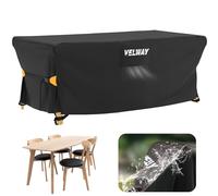 Velway Coperture per Mobili da Giardino Impermeabile: Copertura Tavolo Giardino Esterno con sfiato d'Aria Antivento Telo Copri Tavolo Arredo Rettangolare (Nero 170x95x74cm)
