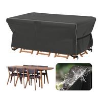 Velway Coperture per Mobili da Giardino Impermeabile: 180x120x74cm Copertura Tavolo Esterno Anti-UV Tessuto Oxford 600D con Strisce Riflettenti Antivento Telo Copri Divano Arredo Rettangolare - Nero