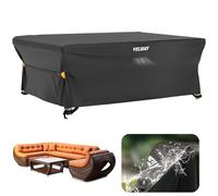 Velway Coperture per Mobili da Giardino Impermeabile: Copertura Tavolo Giardino Esterno con sfiato d'Aria Antivento Telo Copri Tavolo Arredo Rettangolare (Nero 270x180x74cm)