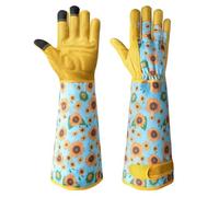 Velway Guanti da giardinaggio lunghi donne - Resistenti alle spine e alla potatura delle rose - Pelle traspirante - Ideali per il giardino Extra Grande