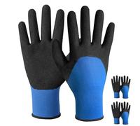 Velway Guanti da Lavoro Uomo - 2 Paia Guanti da Giardinaggio Donna - Resistenti all'Abrasione Rivestiti in Nitrile - Versatile Protettivi per Montaggio Edilizia Meccanica Bricolage - Taglia 9/L