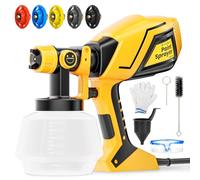 Velway Pistola a Spruzzo, 600W HVLP Spruzzatore Elettrico con Serbatoio da 1200ML, 5 Ugelli & 3 Modelli - Ideale per Pareti, Mobili, Recinzioni, Interni ed Esterni Casa, Soffitti