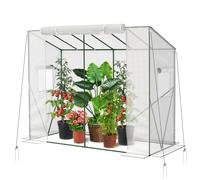 Velway, serra per pomodori in pellicola stabile - 208x81x170/141cm, resistente all'inverno, con tetto spiovente, per giardino, serra con griglia in PE, finestre di ventilazione, ancoraggi a terra e