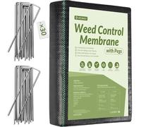 Velway Telo Pacciamatura 1x10M con 30 Picchetti - 100g/m² Telo Anti Erbacce per Orto Giardino Tessuto Permeabile all'Acqu - Stabilizzazione ai Raggi UV Barriere Contro Le Erbe Infestanti