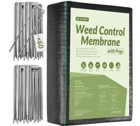 Velway Telo Pacciamatura 2x10M con 60 Picchetti - 100g/m² Telo Anti Erbacce per Orto Giardino Tessuto Permeabile all'Acqu - Stabilizzazione ai Raggi UV Barriere Contro Le Erbe Infestanti