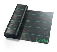 Velway Telo Pacciamatura 2x5M - 100g/m² Telo Anti Erbacce per Orto, Giardino, Tessuto Permeabile all'Acqu, Stabilizzazione ai Raggi UV,Barriere Contro Le Erbe Infestanti