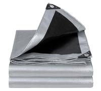 Velway Telone impermeabile resistente - 3 m x 4 m, 100 g/m², telone con occhielli rinforzati, protezione UV, telo in plastica, ideale per protezione multiuso per interni ed esterni, argento