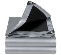 Velway Telone impermeabile resistente - 5 m x 6 m, 250 g/m², telone con occhielli rinforzati, protezione UV, telo in plastica, ideale per protezione multiuso per interni ed esterni, argento