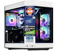 Velztorm White Praetix Custom Built Y60 Gaming Desktop PC (GeForce RTX 5090 32GB (>4090), Raffreddato a Liquido Intel i9-14900K, 32GB DDR5, 2TB PCIe SSD, 1000W PSU, WiFi 6, Win 11 Pro)