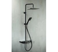 Vema Rubinetterie - Colonna doccia esterna a parete nero opaco Wellness V08232