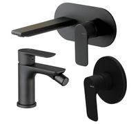 Vema Rubinetterie - Slate set miscelatore lavabo + bidet + deviatore 2 uscite [nero opaco]