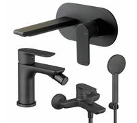 Vema Rubinetterie - Slate set miscelatore lavabo + bidet + gruppo vasca [nero opaco]