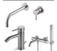 Vema Rubinetterie - TIBER Set lavabo al muro con incasso+ bidet + gruppo vasca completo