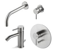 Vema Rubinetterie - TIBER Set miscelatore lavabo al muro con incasso + bidet + miscelatore doccia con deviatore
