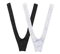 VemeFufu Perizoma da uomo sexy Borat Mankini Costume da bagno da uomo, taglia unica, 2 pezzi (A. Bianco + A. Nero, Taglia unica