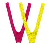 VemeFufu Perizoma G String Uomo Sexy Tanga Borat Intimo Uomini Hot V Cinturino Sottile Elastici Thong Maschile Mutande Taglia Unica Fuxia+Giallo