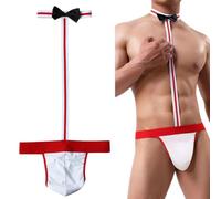 VemeFufu Perizoma Mankini Borat Costume da bagno Uomo Sexy Suspensorio V Sling Costume da bagno Costume da festa Bikini String per Uomo Beachkini Spiaggia Natale Halloween, 1 confezione C. Rosso,