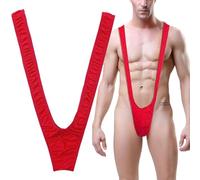 VemeFufu Perizoma Uomo Borat Mankini Sexy Biancheria intima Costume da Bagno Thong Borot Lingerie Costume da Uomo Halloween Regalo di Natale Taglia unica, A. Rosso-01, Taglia unica