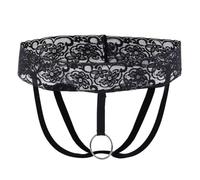 VemeFufu Perizoma Uomo Sexy Pizzo Intimo O-Ring Thong Bikini Filato G-String Slip Sospensione Lingerie Maschio, 1 confezione Nero-6, Taglia unica
