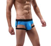 VemeFufu Slip Uomo Perizoma Sexy Jockstrap biancheria intima da uomo Seta di Ghiaccio Supporto Traspirante Confortevole Mutandine Jock Strap Maschio Lingerie 1 Pack Blu, 1 pezzi blu, Taglia Unica