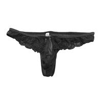 VemeFufu Uomo Perizoma Sexy String G Slip Tanga Intimo Aperto sul Frontale Uomini Hot Vita Bassa Elastici Bikini Thong Maschile Pizzo Mutande Nero