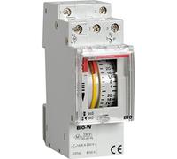 VEMER VE088100 BIO-W - Interruttore Orario Elettromeccanico a Cavalieri, Programmazione Settimanale, 2 Moduli DIN, Grigio