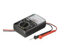 VEMER VE367900 VE 381 - Tester Elettricista Analogico Tascabile per Tensione AC/DC, Corrente Continua, Resistenza e Batterie, Multimetro Portatile con Puntali, Fusibile e Batteria Inclusi, Nero