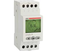 VEMER VE513800 SIMPLY-W - Interruttore Orario Digitale, Timer con Programmazione Settimanale, 2 Moduli Din, Grigio