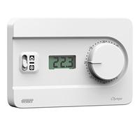VEMER VE757900 OLYMPO LCD - Termostato Ambiente da Parete con Display LCD e Manopola, Alimentazione 230V, Bianco