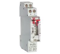VEMER VE786900 T001 - Interruttore Orario Elettromeccanico a Cavalieri, Timer con Programmazione Giornaliera, 1 Modulo DIN, Bianco