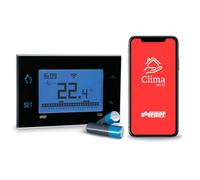 VEMER VE788700 TUO WIFI BATTERIA - Termostato WiFi a Batteria Smart - Cronotermostato WiFi Controllabile da Smartphone con APP iOS e Android, Compatibile con Alexa e Google Home, Nero