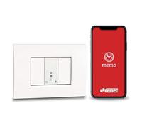 VEMER VE798200 MINI TIME - Interruttore Orario Digitale Bluetooth da Incasso 1 Modulo, Timer con Programmazione Oraria e Astronomica via App per Luci, Cancelli, Tapparelle, Bianco