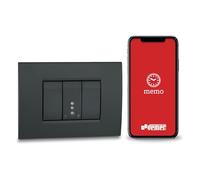 VEMER VE798300 MINI TIME - Interruttore Orario Digitale Bluetooth da Incasso 1 Modulo, Timer con Programmazione Oraria e Astronomica via App per Luci, Cancelli, Tapparelle, Grigio
