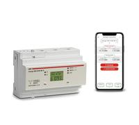 VEMER VE799300 ENERGY-400 D100 - Contatore Energia Elettrica WiFi per Sistemi Trifase, Misuratore Consumo Elettrico con APP, Installazione su Barra DIN, Bianco