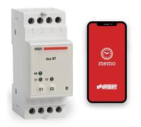 VEMER VE799900 DUO BT - Interruttore Orario Astronomico con Bluetooth e APP, Timer Digitale Barra DIN 2 Moduli, 2 Relè, Bianco