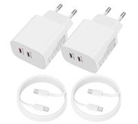 Vemfay USB C 20 W Caricatore USB C Presa 2Pezzi con 2X2M Cavo, Alimentatore USBC per iPhone17 16 15 Plus Samsung iPad Huawei Xiaomi, Spina Caricabatterie Muro
