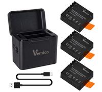 Vemico Action Cam Batteria 3X1350mAh EK7000 Batteria PG1050 per AKASO EK7000 Pro