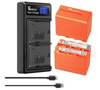 Vemico NP-F970 Caricabatterie 2 X 8500mAh per NP F970/750/730/550 Batteria di Sostituzione e Caricabatterie Doppio con Display LCD di Tipo-C per CCD-TR918/HDR-FX1/DCR-TRV420 Fotocamera Serie
