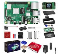 Vemico Raspberry Pi 4 4GB Starter Kit Raspberry Pi 4B 4GB di RAM con Scheda da 32GB 3 Dissipatori di Calore 2 Cavi HD Out Alimentatore USB-C 5,1V 3A Custodia ABS Ventola di Raffreddamento